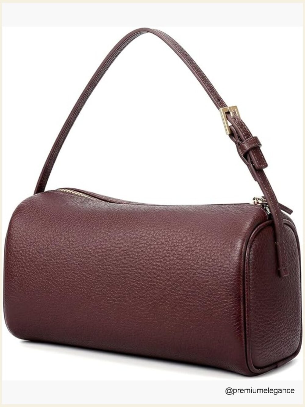 Vegan Leather Barrel Hobo Crossbody Bag Mini Purse Adjustable Strap